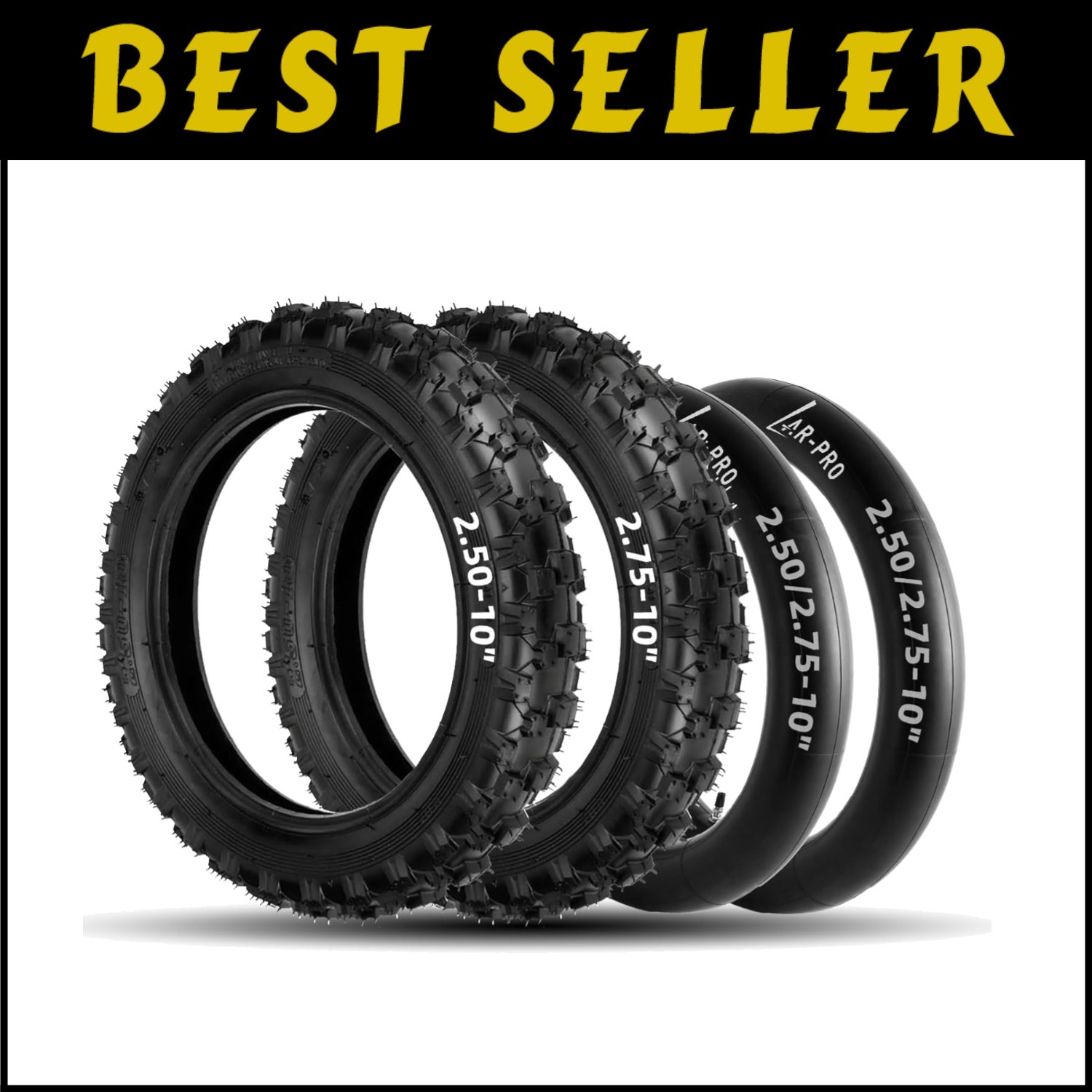 Premium 2.50-10 Front & 2.75-10 Rear Dirt Bike Tires for Enhanced Traction