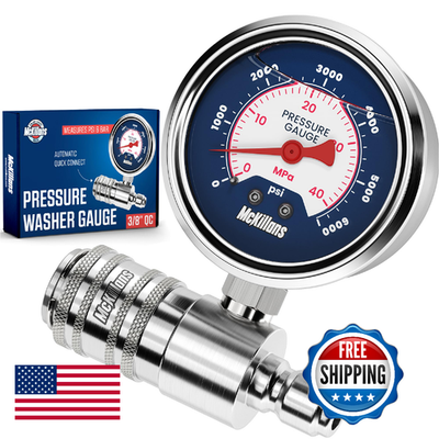 #ad McKillans® High Pressure Washer Gauge Push to Connect 3 8quot; Automatic Quick Con $50.54