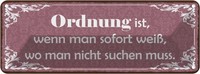 Blechschild 10X27 Cm Ordnung Man Weiß Wo Nicht Suchen Spruch Zitat Deko Geschenk