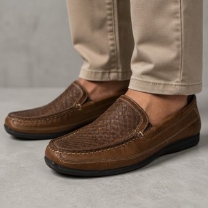 Johnson & Murphy 20-3322 Sheepskin Tassel Loafers 10M Cognac Woven Leather Shoes Johnson and murphy 20 - Gem main image 2