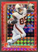 2025 Topps Chrome David Njoku Red Geometric Refractor #/5 Browns