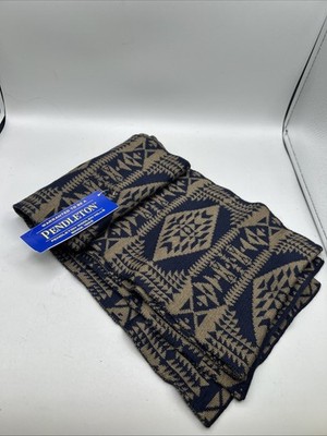 Pendleton Vintage Navy And Brown Patterned Made in USA 100% Virgin Wool NWT