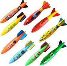 Dive Rings Pool Toys Adults, 9 Pcs Diving Pool Toy for Kids Ages 4-8, Shark Torp