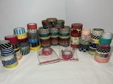 Crafting Washi Tape Lot of 74 Rolls Used Animals Valentines Christmas Stripes