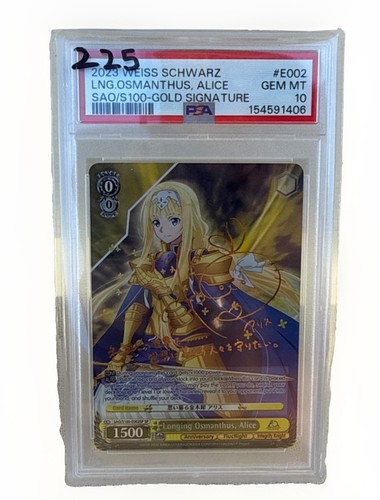 Weiss Schwarz Longing Osmanthus, Alice SP SAO/S100 Gold Signature E002 English.