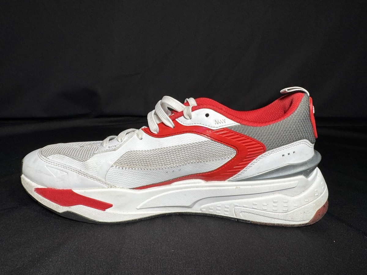 PUMA Scuderia Ferrari Rs Fast Lace Up White Red Sneaker Mens 
