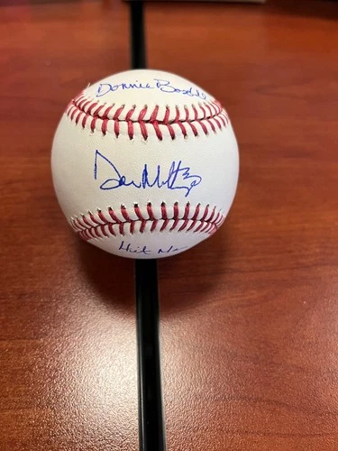Don Mattingly Autographed Baseball with "Hit Man & Donnie Baseball" Inscription