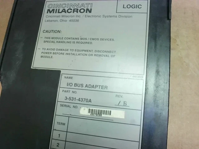 CINCINNATI Milacron 3-531-4370A I/O Bus Adapter Rev Level B-Used - Bild 1 von 1