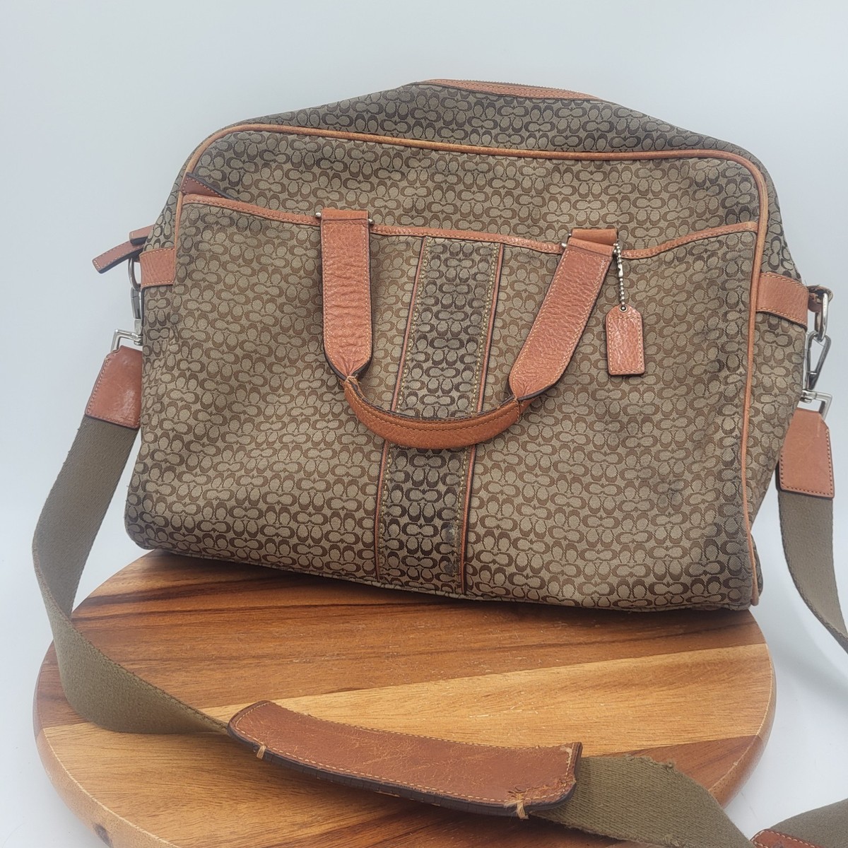Coach F70058 Black Hudson Signature C Print Canvas Briefcase
