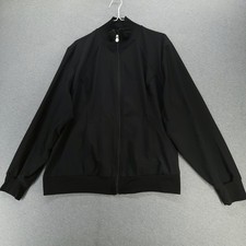 Cherokee Infinity Jacket Womens 2XL Black Zip Front Scrub Warm Up Nursing