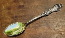 SHEPARD Sterling Silver Enameled POPPY Souvenir Spoon KEMPER FALLS BOONVILLE, MO
