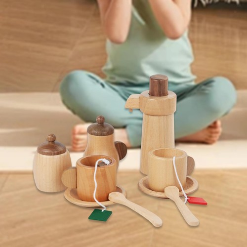 Afternoon Tea Set Food Play Wooden Tea Set for Little Girls