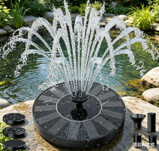 Upgrade Solar Springbrunnen f&uuml;r Au&szlig;en &ndash; 6 Effekte, f&uuml;r Vogeltr&auml;nken & Teiche