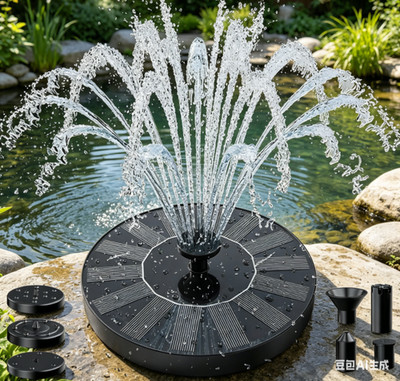 Upgrade Solar Springbrunnen für Außen   6 Effekte, für Vogeltränken & Teiche
