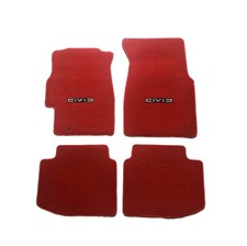 Alfombrillas rojas con emblema (nylon) H Fit Honda Civic 1996-2000 4 puertas/2 puertas