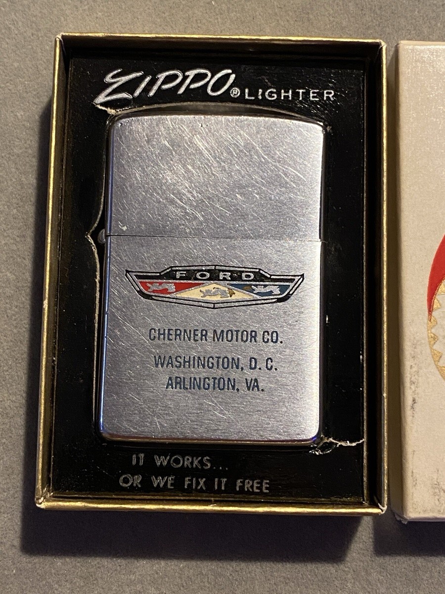 RARE 1950' -Early 1960's Ford Emblem Vintage ZIPPO W/OG Box