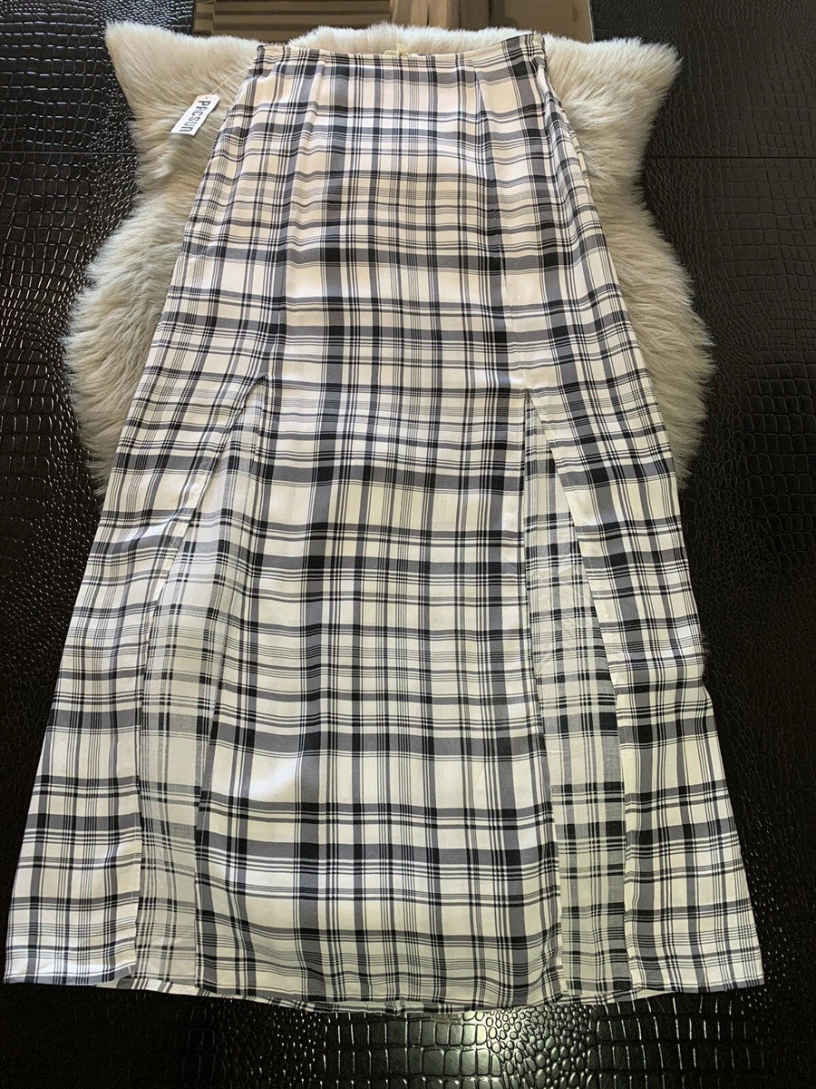 Black and white top plaid skirt pacsun