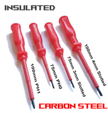 4 Pack Electricians Insulated Electrical Hand Screwdriver Set Terminal Slotted