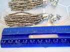 Large Runway GUNMETAL Woven Bead COLLAR NECKLACE & EARRING SET 19.5"L & 3.25"L — photo 8