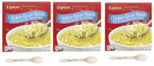 Lipton Soup Secrets Instant Soup Mix Chicken Noodle 4.2 Ounce + Wooden Spoon 3pk