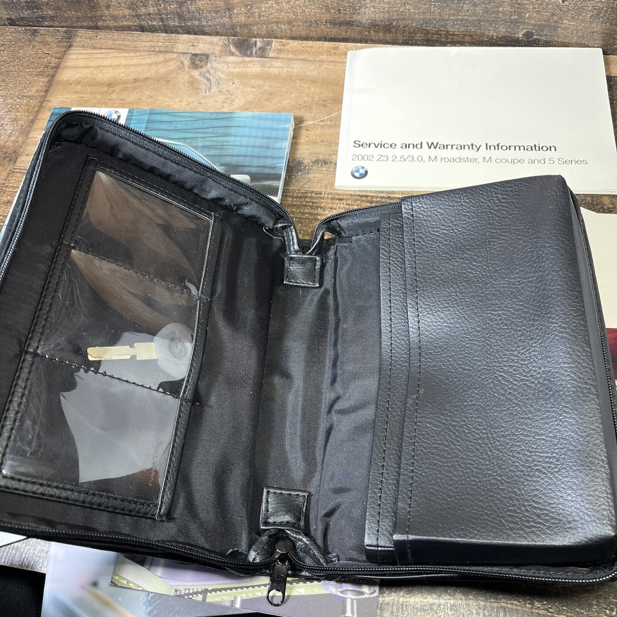 BMW Genuine Owner's Manual Leather Case Pouch Books Storage Bag