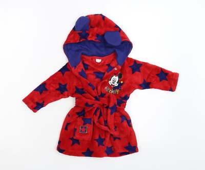 Disney Boys Red Polyester Blend Kimono Robe Size 3-6M Tie Mickey Mou ...