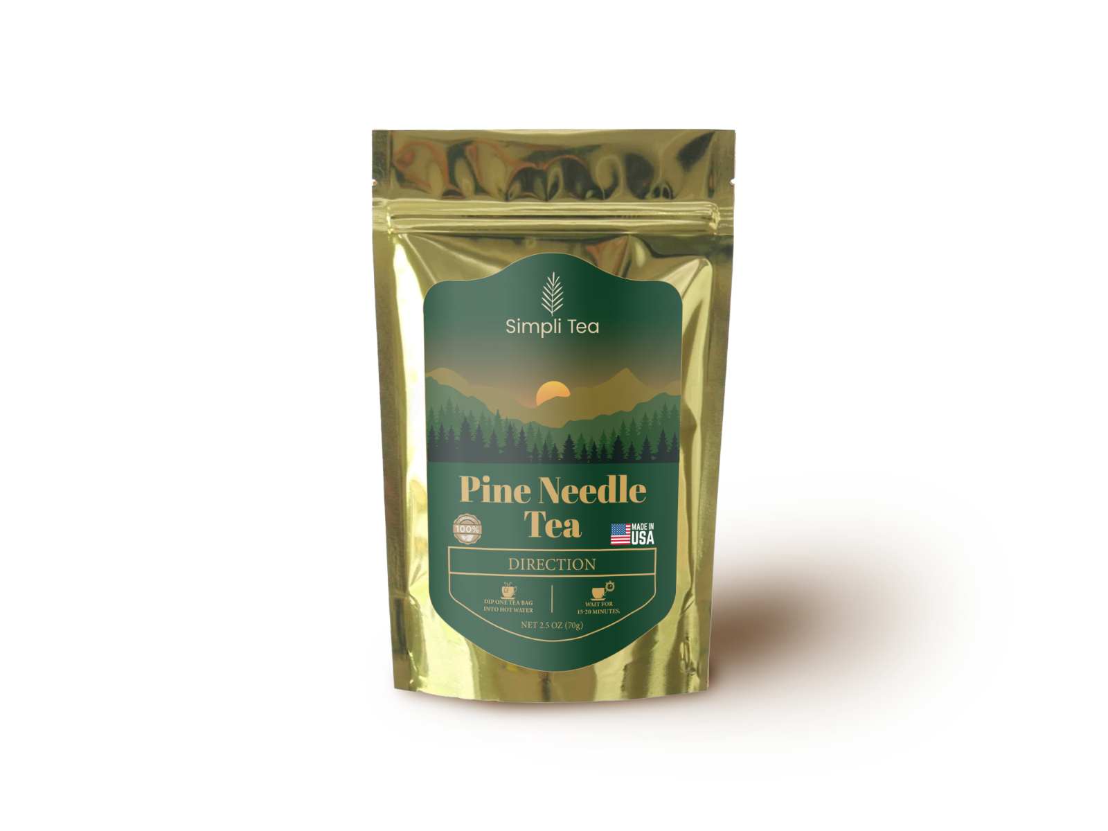 SimpliTea Organic Pine Needle Tea 2.5oz Pure Antioxidant Rich Herbal Blend