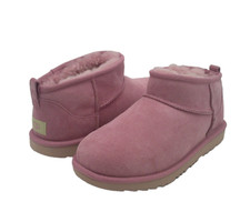 UGG CLASSIC ULTRA MINI KID /WOMEN BOOTS SUEDE PINK US KID 6 / WOMEN TRUE 8