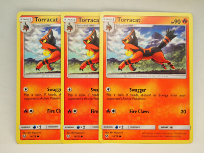 3x 16/73 Torracat - Shining Legends - Common Pokemon TCG Card
