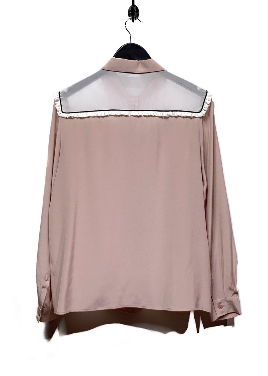 Miu Miu Dusty Pink Western Silk Button Shirt | eBay