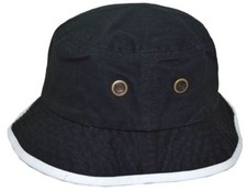 Newhattan Men's 100 Cotton Bucket Hat Black White