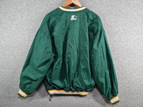STARTER Giacca Bomber Varsity Vintage NSDU Dakota Bison Verde Nylon - L - Foto 2 di 18