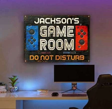 Personalized Gaming Room Sign, Not Disturb Vintage Metal Signs Mancave Decor