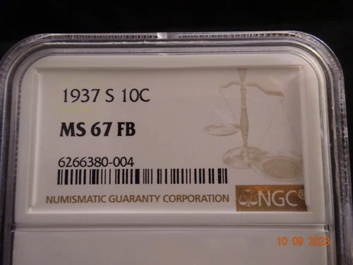 1937-S Mercury Dime, NGC MS67 FB