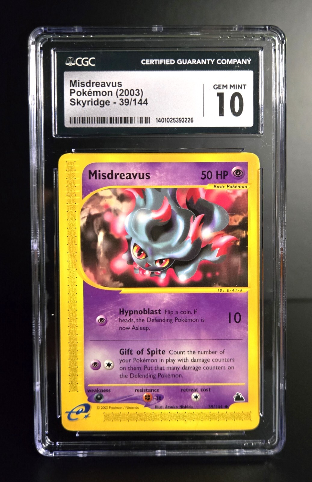 Pokémon TCG - MISDREAVUS - 39/144 - E-CARD SERIES: SKYRIDGE (2003) - CGC 10 MINT
