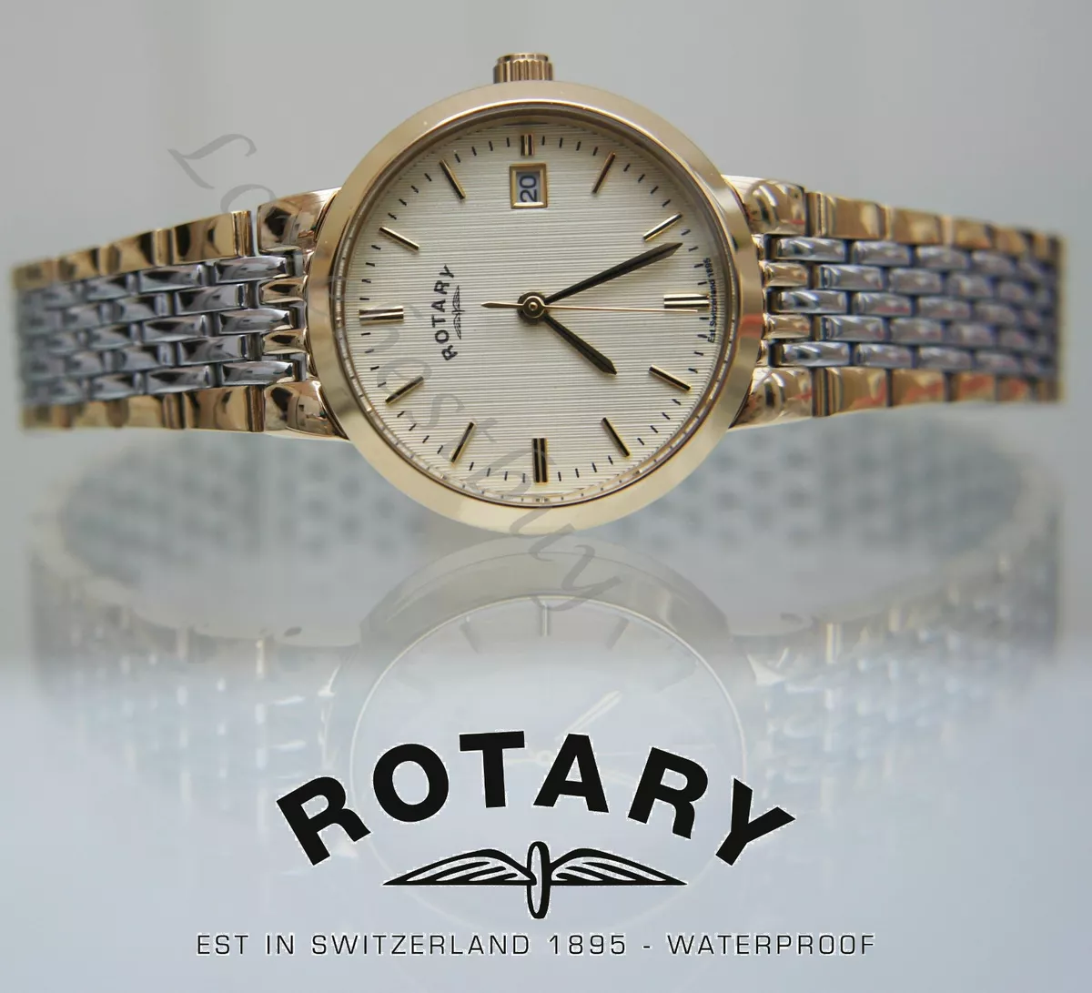 Rotary two shop tone ladies watch