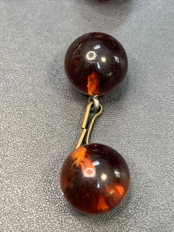 Women ladies Men’s Cufflinks￼ Authentic Tested Bakelite Round Button Hole Style - Image 3 of 4