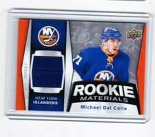 2018 2018-19 UPPER DECK MICHAEL DAL COLLE ROOKIE MATERIALS BLUE JERSEY ISLANDERS