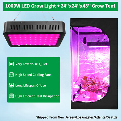 1000w Led Grow Light Kit Full Spectrum 2 X 2 Hydroponic Indoor Grow Tent Kit Ebay