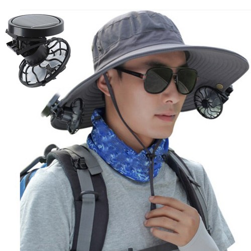 Hat Mini Solar Fan For Camping Fishing 