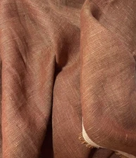 Rust Terra Cotta 100% Linen Fabric - Medium Weight