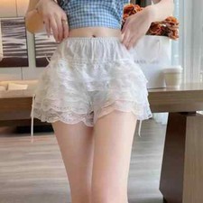 Pantalones de seguridad Lolita de encaje floral para mujer Pantalones cortos de verano Enagua Calzoncillos Pantalones cortos