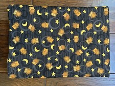 Wilmington Halloween Debbie Mumm Scaredy Cats - Owl Fabric with Moons 26 X 44