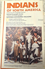 1982 INDIANS OF SOUTH AMERICA National Geographic Map Poster
