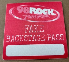 98 Rock Satin Backstage Event Pass Tampa Florida 97.9 Pure Rock Radio 1990s