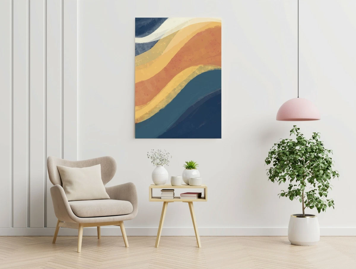 Tableau Moderne Sur Toile – Strig Format 200x90 Cm – Déco Salon Tendance