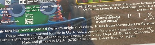 Pair of Disney TOY STORY VHS tapes Original & 2. 1995 / 1999 NOT TESTED Pixar VG - Foto 3 di 12