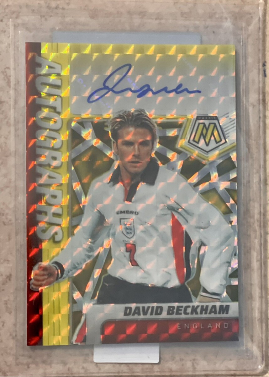2021-22 Panini Mosaic World Cup David Beckham Gold Fluorescent
