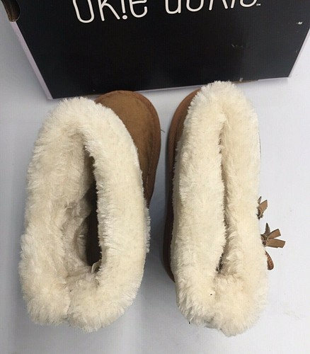 NWB-Toddler Girls Okie Dokie Lil Asbury Cognac Winter Boots-Size 7 US - Picture 5 of 7