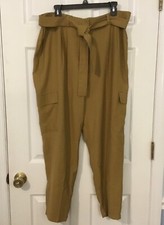 NWT Nine West Women’s Dress/Utility Pants Size XL Brown Mid Rise Pleated Slacks